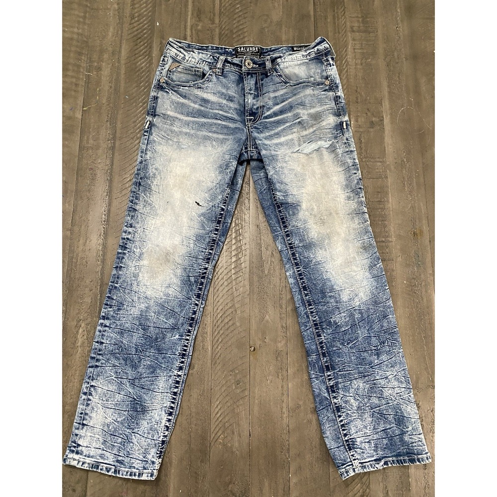BUCKLE SALVAGE ANARCHY STRAIGHT LEG RELAXED FIT DENIM JEANS Men's 33RX31
